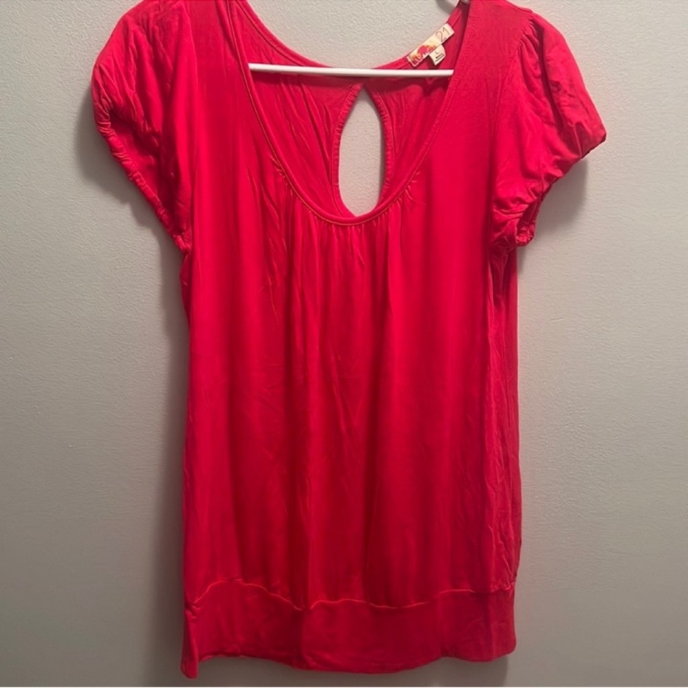 Forever 21 Pink Flutter Sleeve Blouse